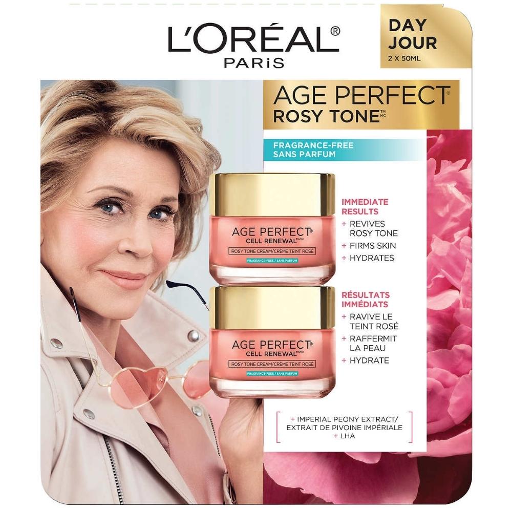 L'Oréal - Age Perfect Rosy Tone - Moisturizing Day Cream, 2 x 50 ml – CHAP  Aubaines