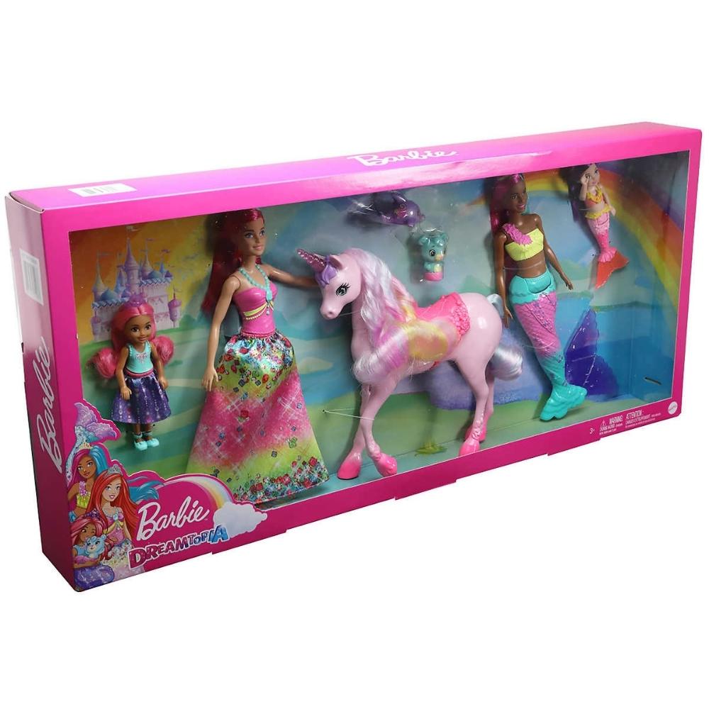 Barbie Licorne Dreamtopia Arc-en-ciel avec crinière et queue rose