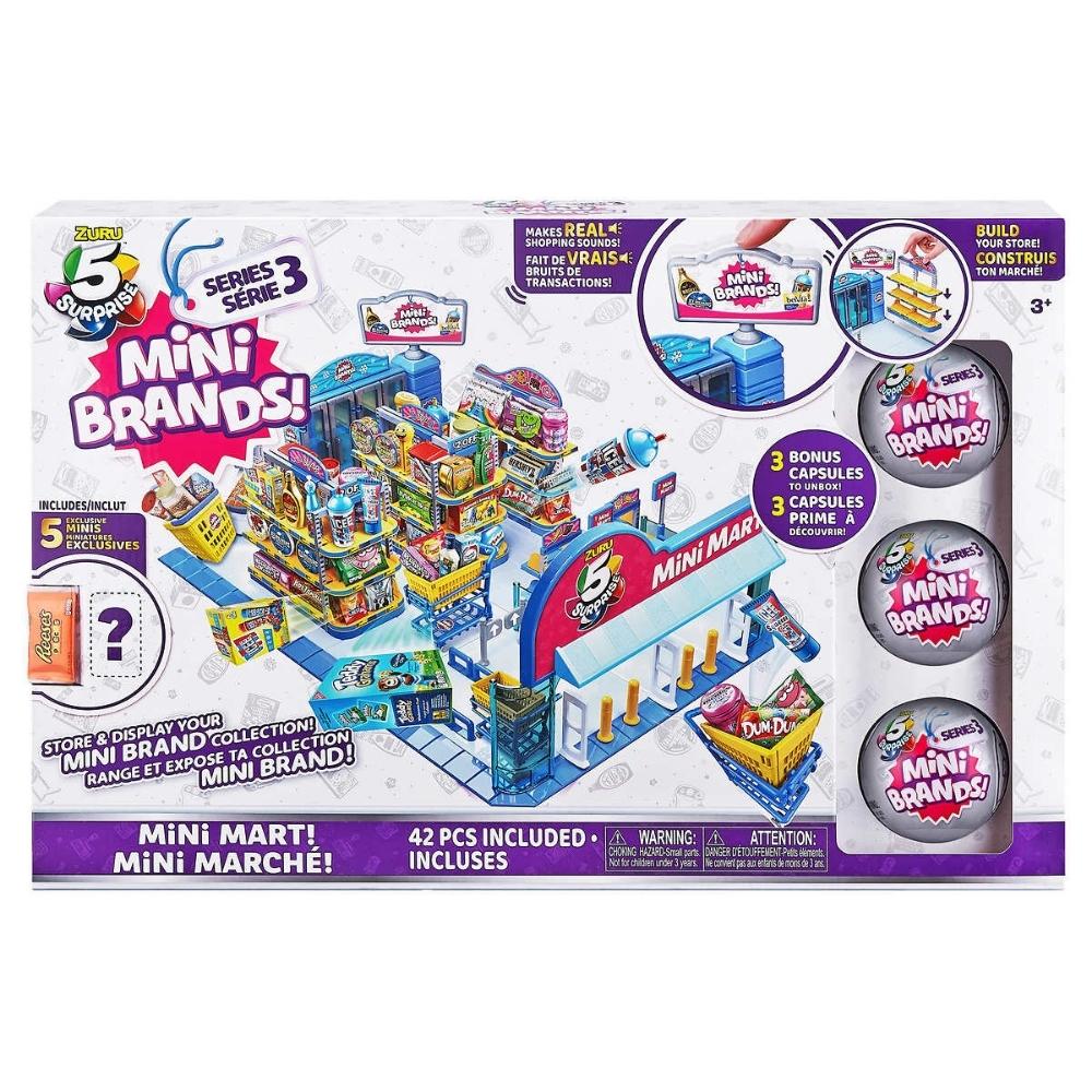 5 Surprise Mini Brands Electronic Mini Mart Playset by ZURU, 4 Mystery Mini  Brands