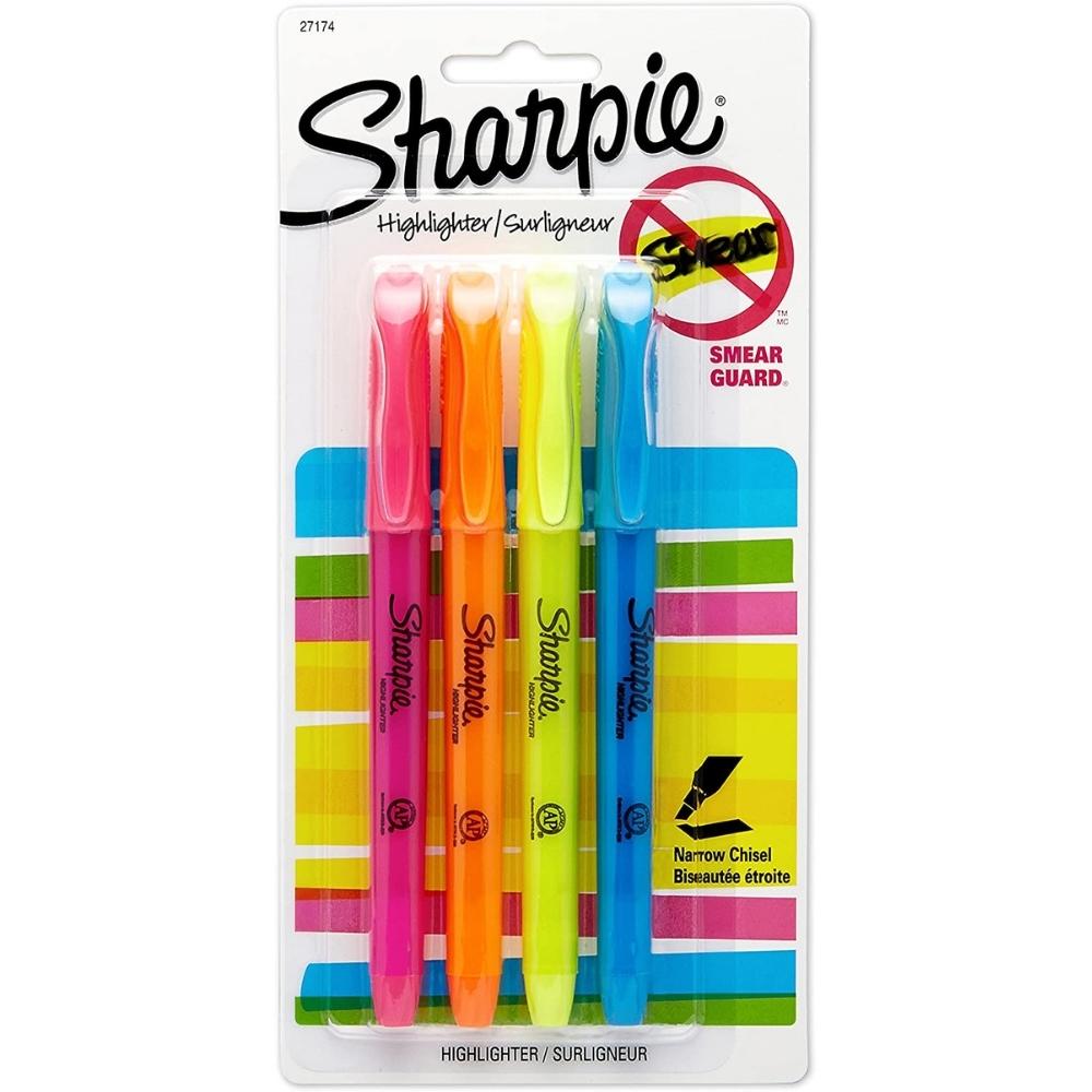 Sharpie - Surligneurs de poche pointe biseautée de - couleurs