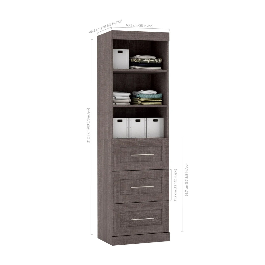 Bestar Boutique Closet Organizer with Drawers - 63.5 cm (25”)