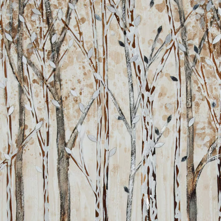 Silvery Birch - Art mural encadré promenade hivernale