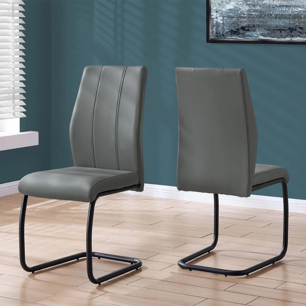 Geri - Ensemble de 2 chaises contemporain avec cadre noir