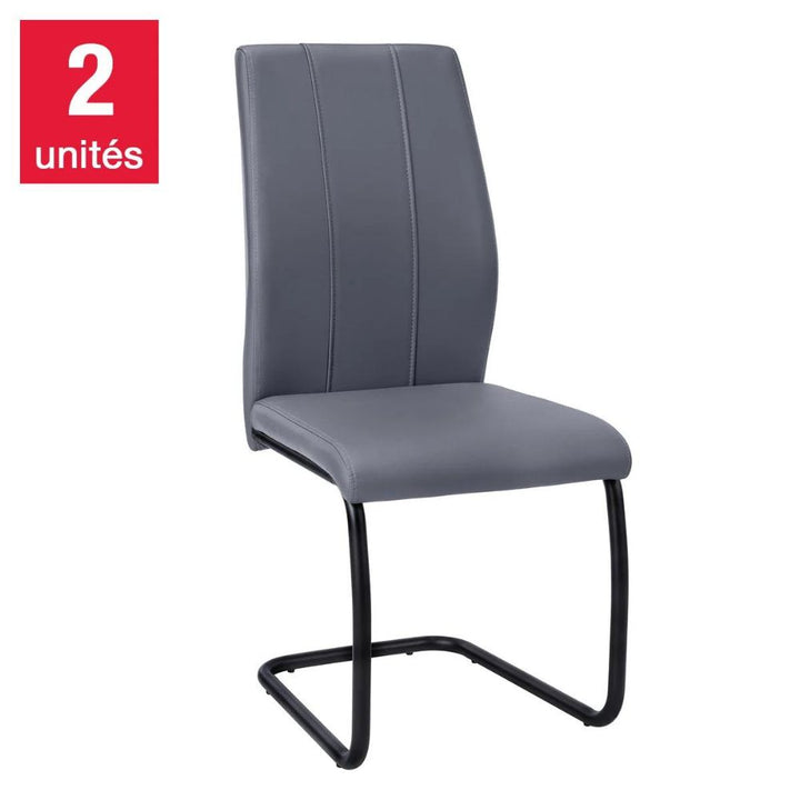 Geri - Ensemble de 2 chaises contemporain avec cadre noir