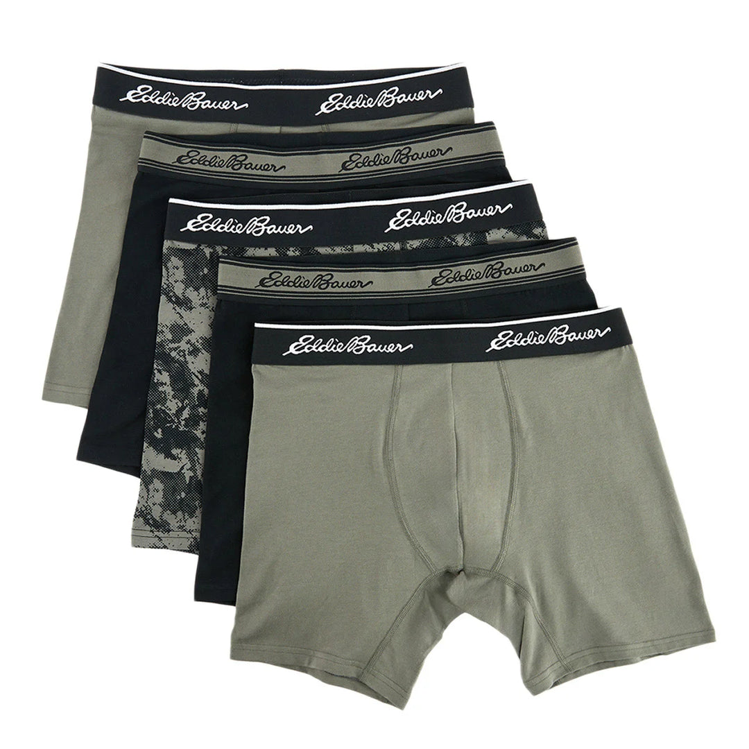 Eddie Bauer Men's Boxer Shorts (Boxer Style), Five Pack