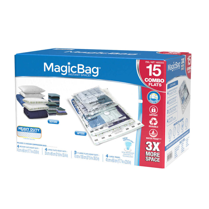 MagicBag - Ensemble de sacs de rangement, paquet de 15