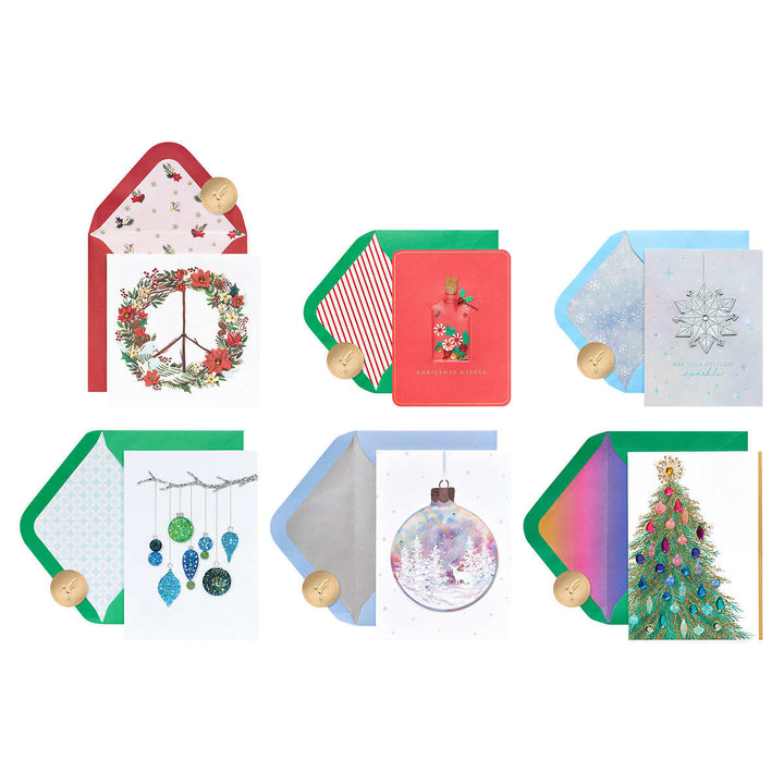 Papyrus - Collection de cartes de Noël fabriquées à la main Papyrus avec boîte à souvenirs 24 unités