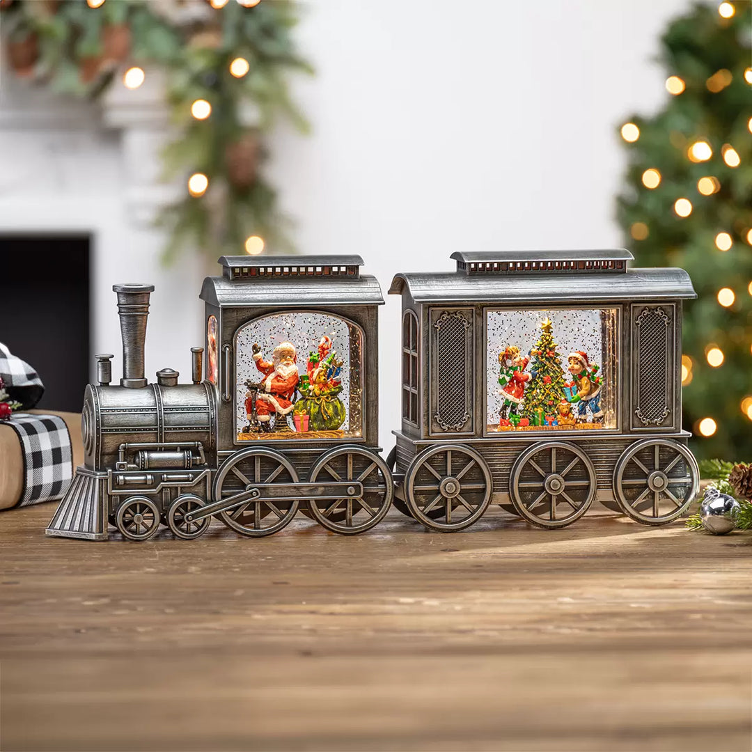 Holiday Express 2-Piece Train Set with Glitter