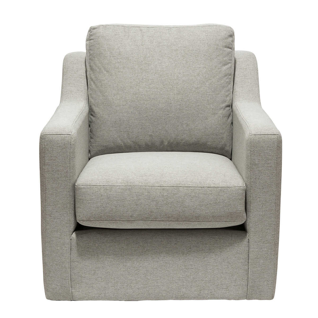 Minhas Laurent Smoke Fabric Swivel Chair