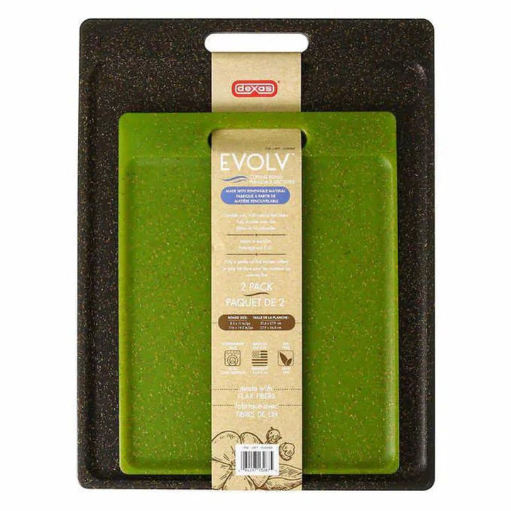 Dexas - Set of 2 cutting boards with natural linen EVOLV