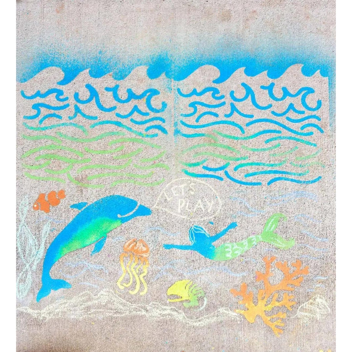 ChalkScapes - Ensemble de pochoirs et craies Under The Sea