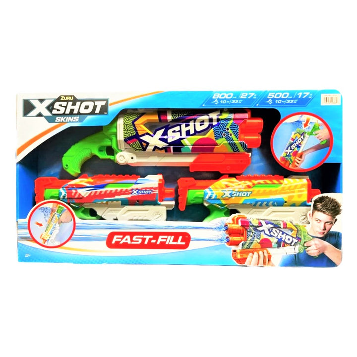 Zuru - Set of 3 X-Shot Skinz Fast-Fill Water Pistols