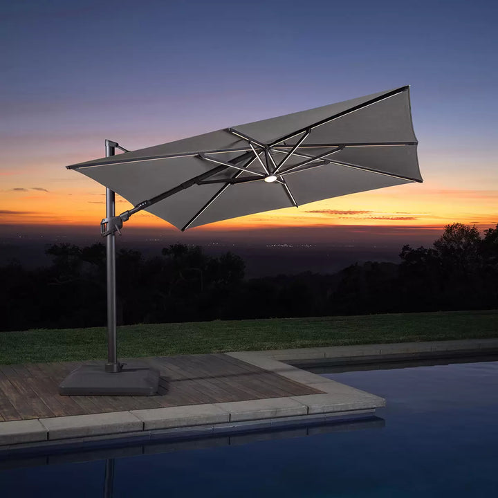 SunVilla - Parasol en aluminium à DEL de 10 pieds (3 m)