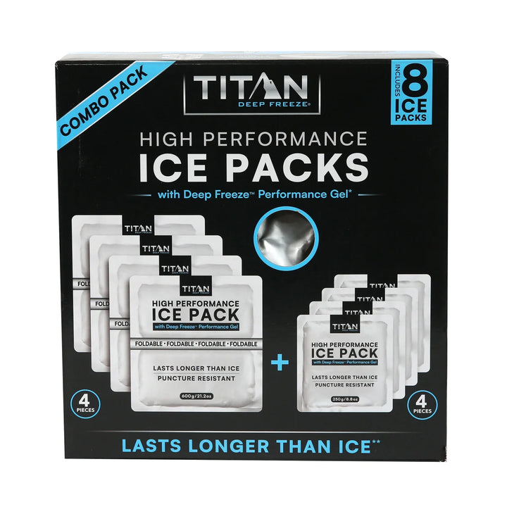 Titan - Ensemble de 8 compresses de glace haute performance