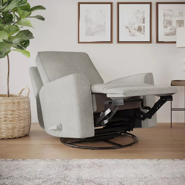 True Innovations - Fauteuil inclinable pivotant en tissu gris Paxley