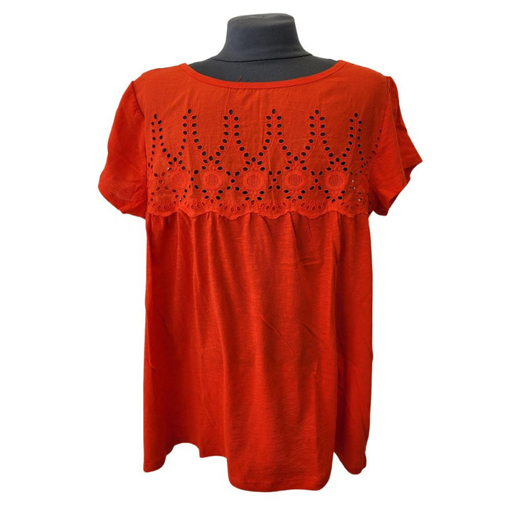 Jach's - Cotton sweater with embroidered neckline