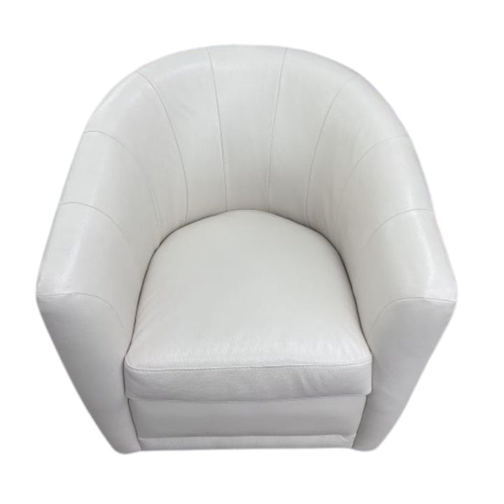 Natuzzi -  Cora chaise pivotante en cuir fleur supérieure