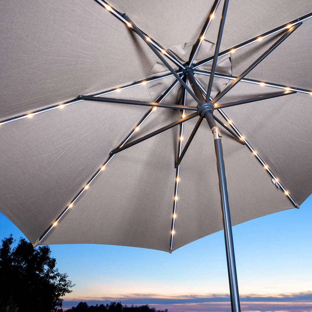 SunVilla - 3m (10ft) Solar LED Round Market Umbrella