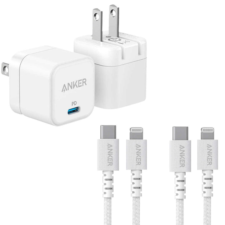 Anker - Mini Charger with 6ft USB-C to Lightning Connector Cable