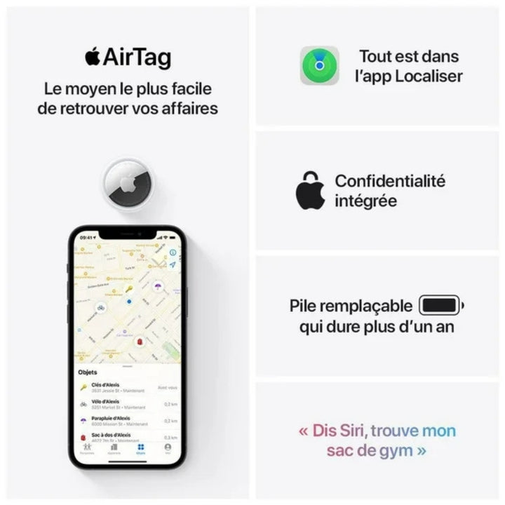 Apple - AirTag, ensemble de 2