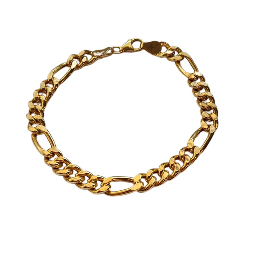 Bracelet (style figaro italien) en or jaune de 14 carats (14 K)