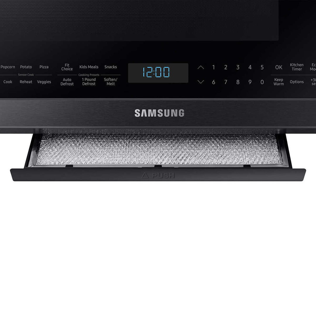 Samsung - Four à micro-ondes de 2,1 pi³, 400 CFM, en acier inoxydable noir