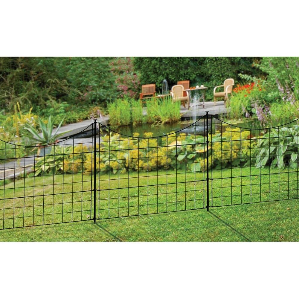 Zippity Metal Garden Fence - Black - 5-Pack