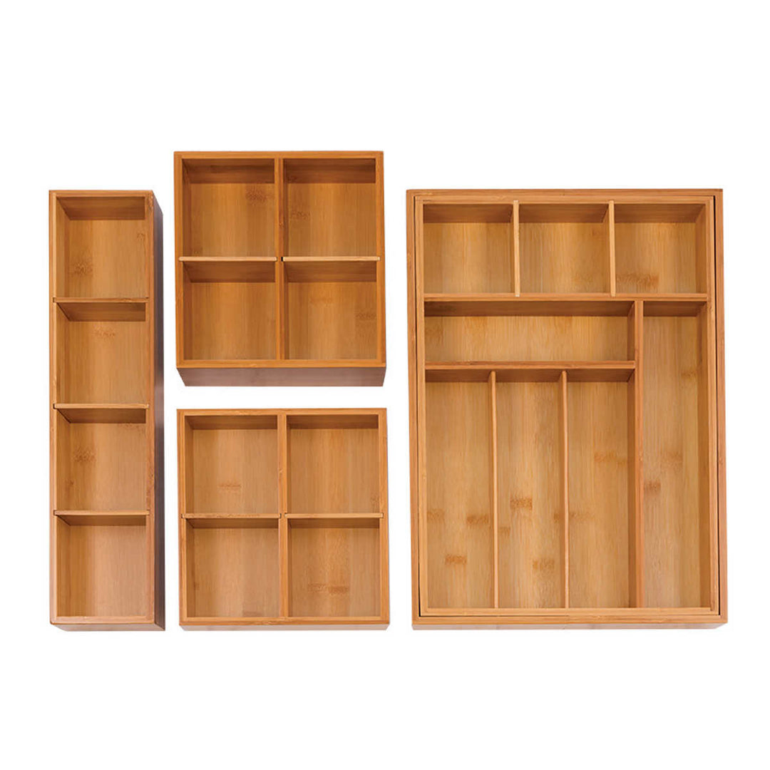 Seville - Seville Classics 4 Piece Expandable Bamboo Drawer Organizer