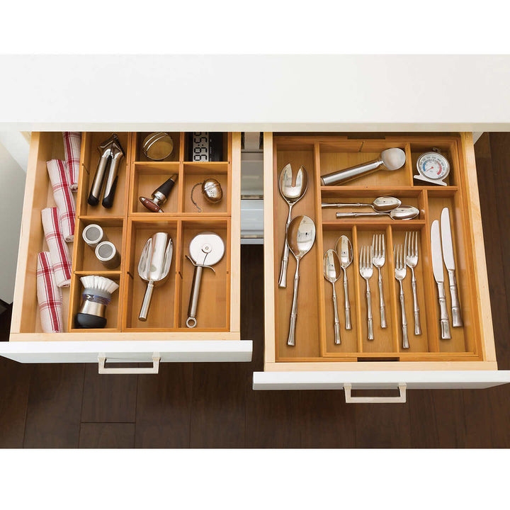 Seville - Seville Classics 4 Piece Expandable Bamboo Drawer Organizer