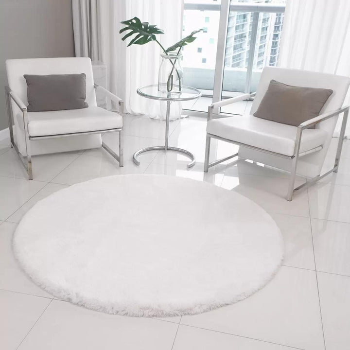 Mon Chateau - Tapis rond en fausse fourrure