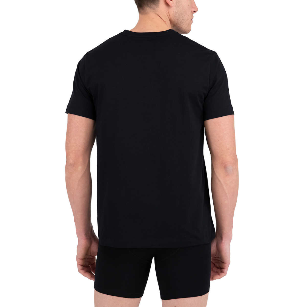 Bench Men's V-Neck T-Shirts 95 % Cotton Black S, 4 units