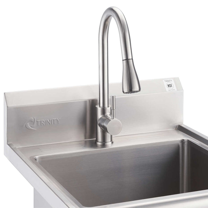 Trinity - Stainless steel side sink with faucet