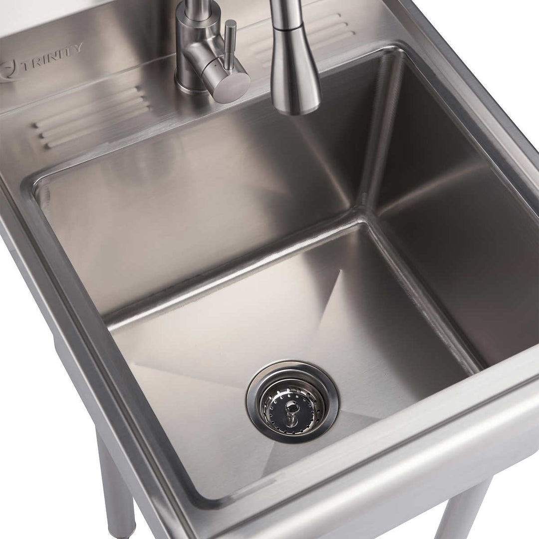 Trinity - Stainless steel side sink with faucet