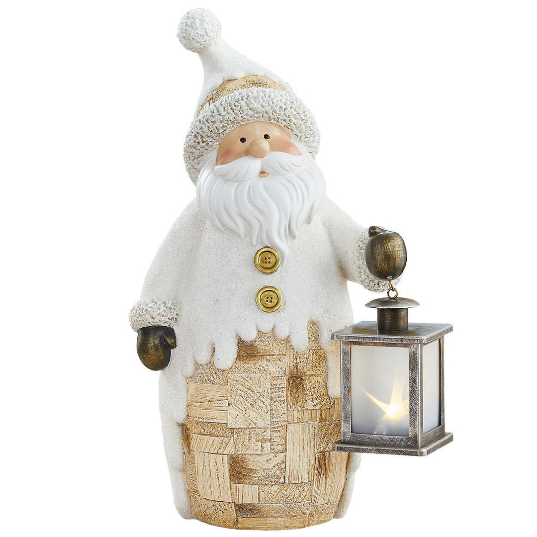 Woodchip figurines with lantern 