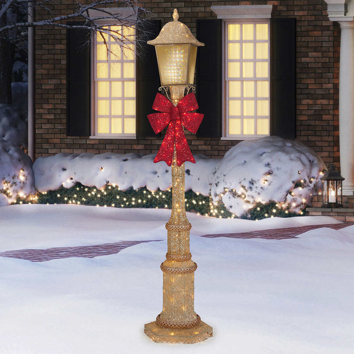 7' (2.1m) Twinkling Christmas Lamp Post 