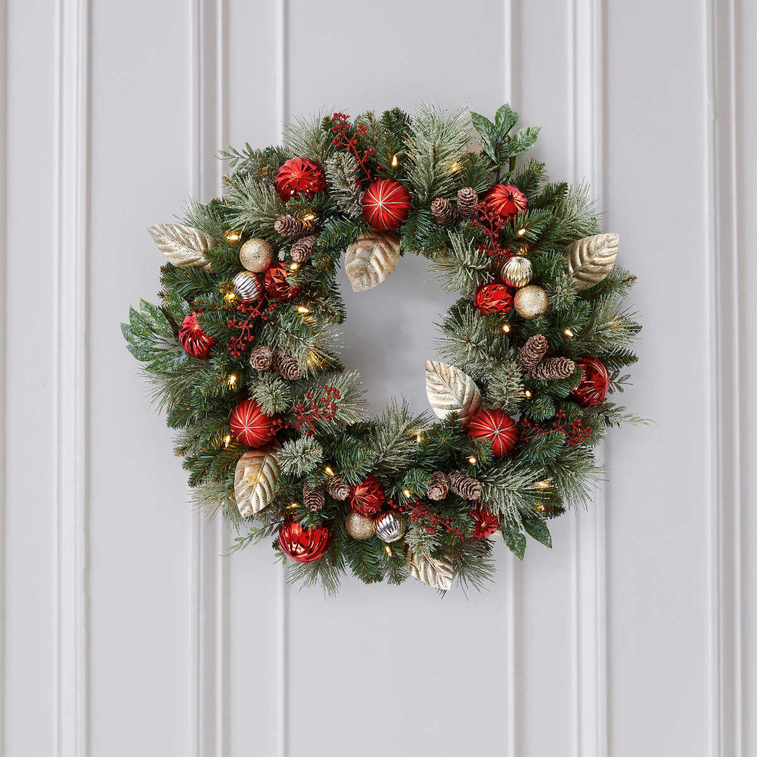 30" wreath light with 50 LED lights, battery powered