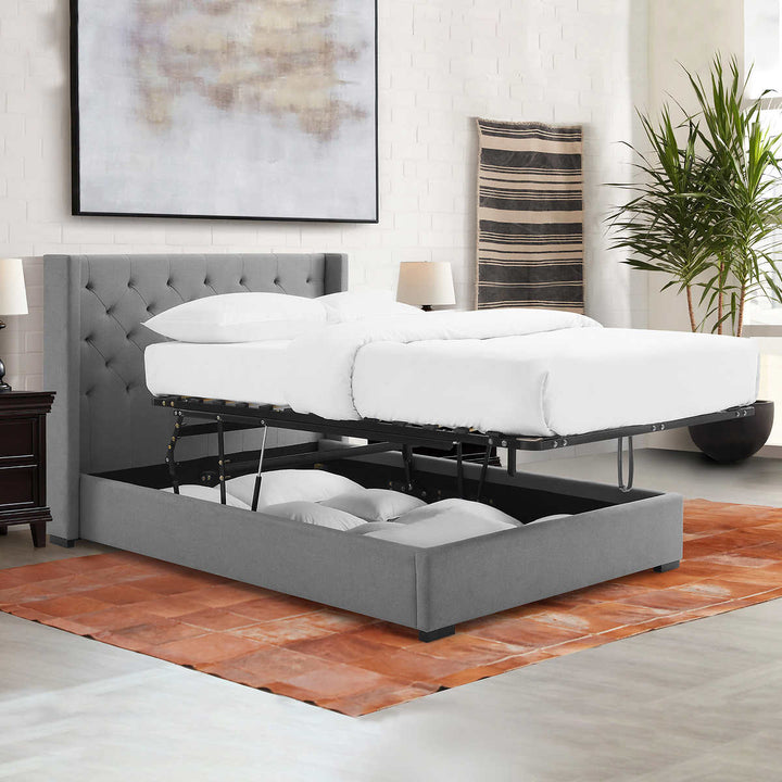 Canterbury Modern Upholstered Storage Lift Bed