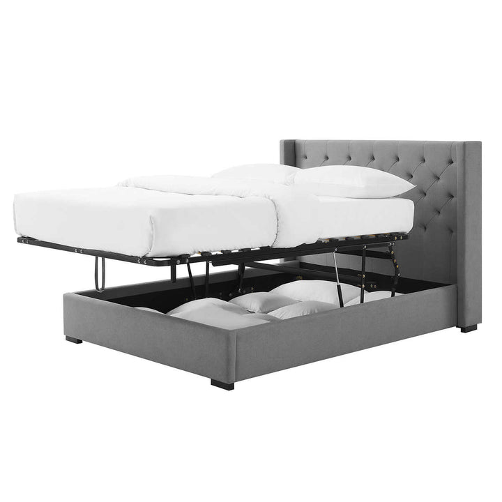 Canterbury Modern Upholstered Storage Lift Bed