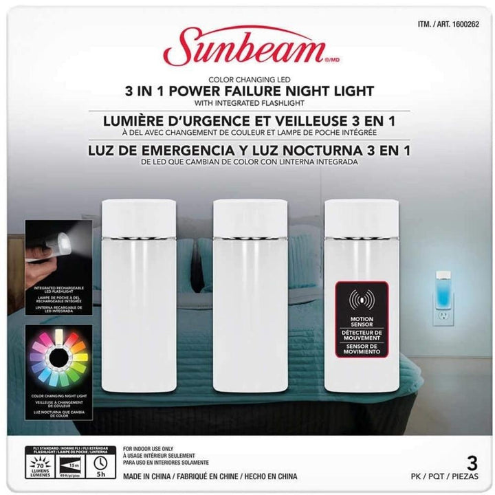 Sunbeam - Set of 3 Color Changing LED Night Lights