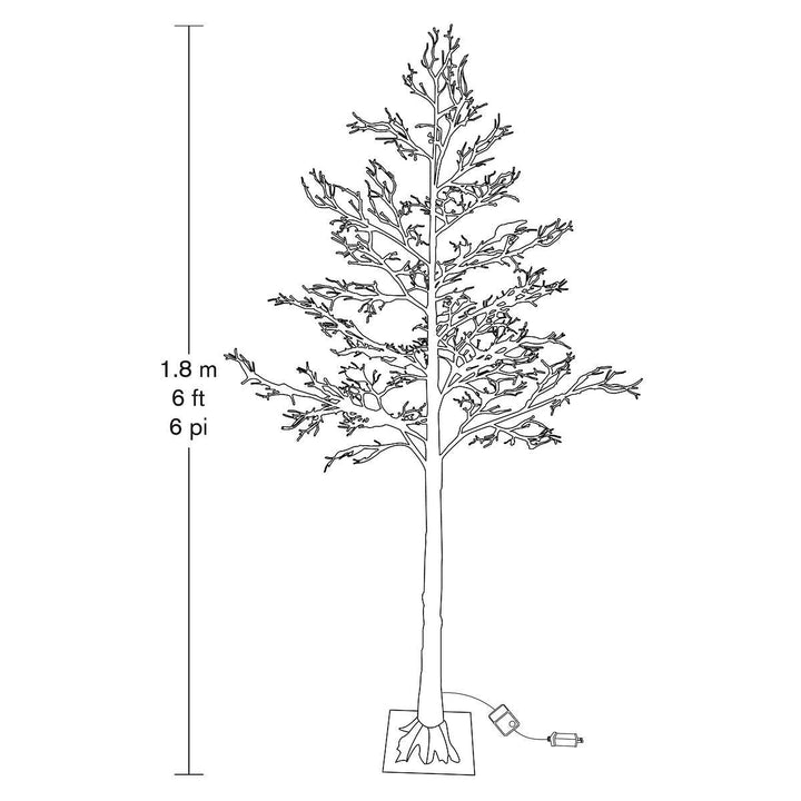 6' (1.82m) Black LED Glitter Twig Tree