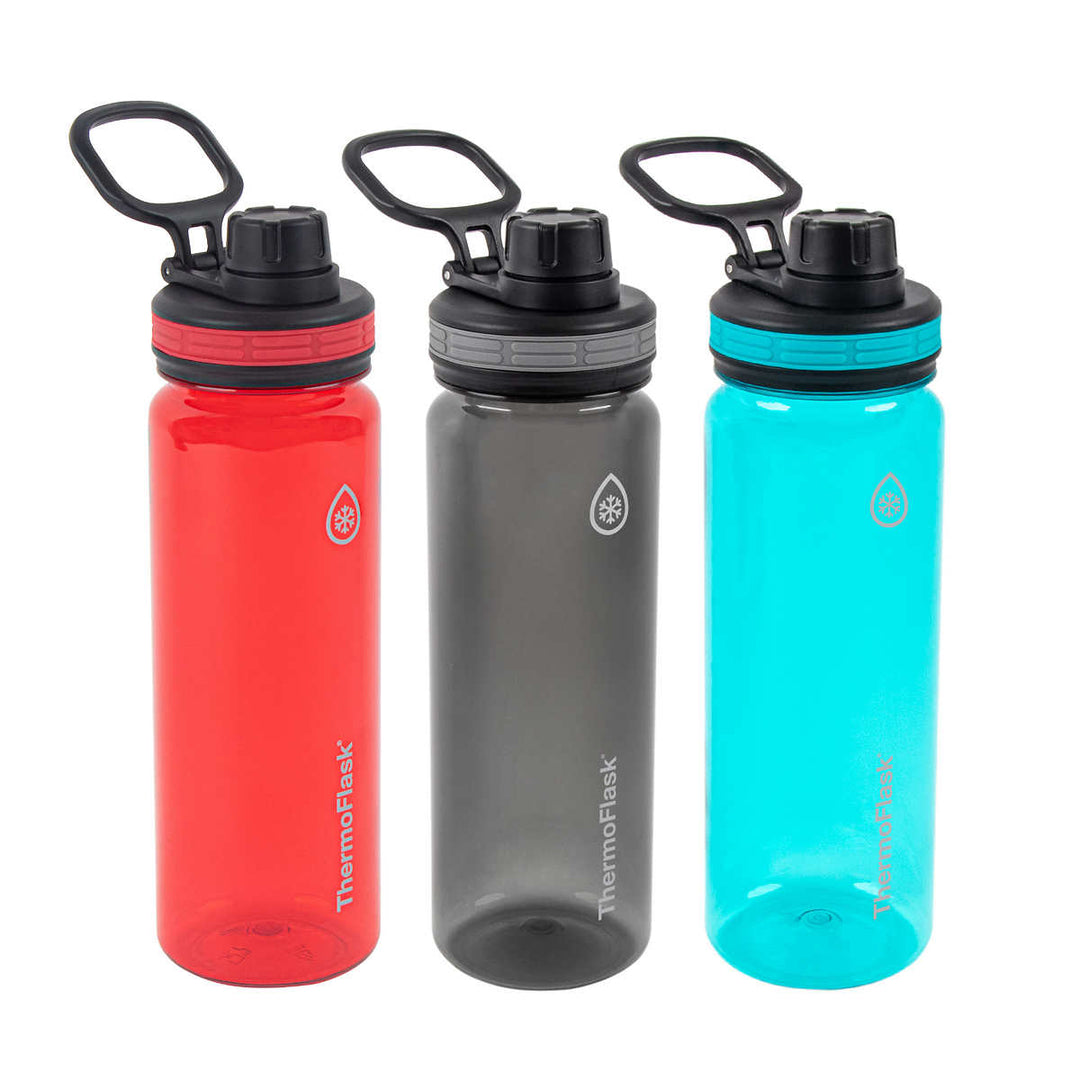 Thermoflask - 709ml (24oz) Tritan Water Bottles, 3 Pack