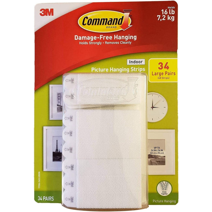 Command - 34 Pairs Large Hanging Pack (68 Strips) 