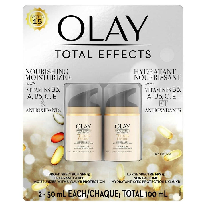 Olay Total Effects - Hydratant pour le visage sans parfum, FPS 15