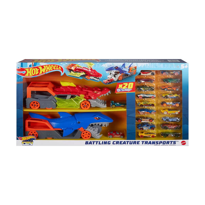 Hot Wheels City - 2 créatures de combat et 20 voitures