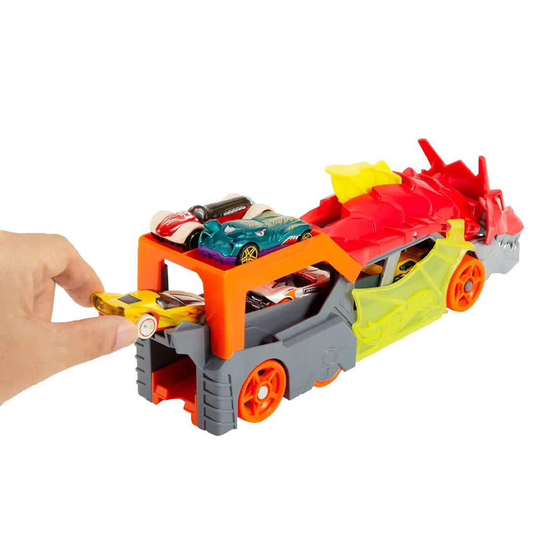 Hot Wheels - camion transporteur de petites voitures et lanceur