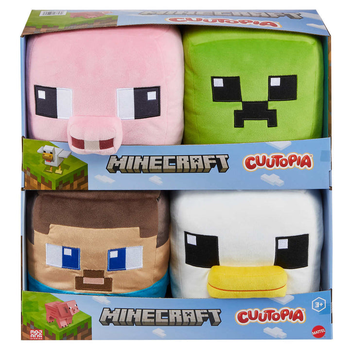 Minecraft Cuutopia 10" (25.4 cm) Plush Character Pillow Doll  - 4-Pack