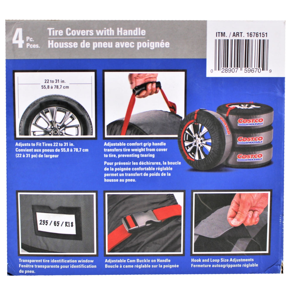 4-Piece Tire Covers with Handle