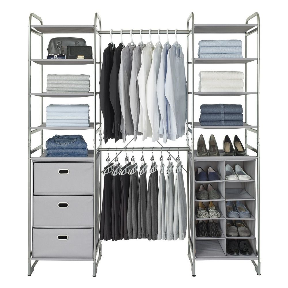 Neatfreak Versa Closet Storage System Kit with Expandable Bars (Cubby and Compartment Organizer)