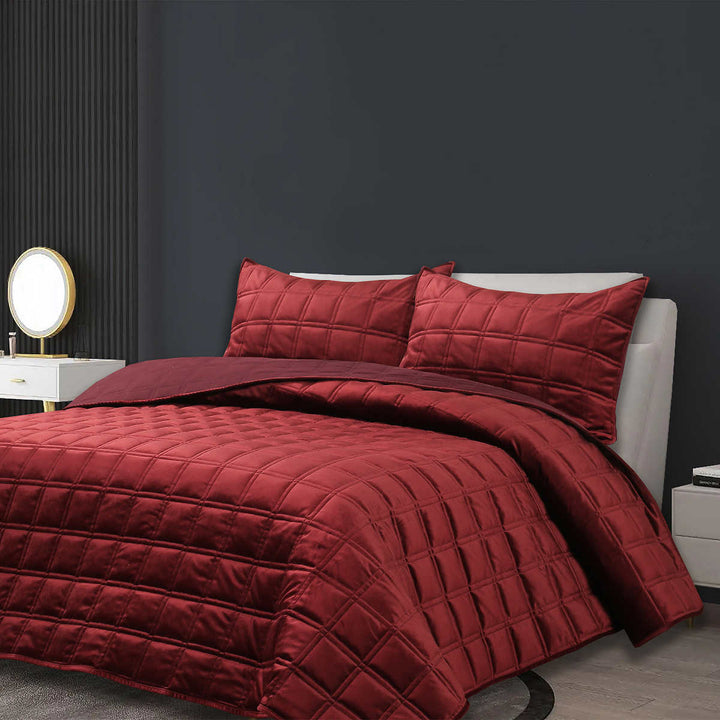 Revolution Home Decor - Quilted Velvet 3 Piece Bedspread Set 