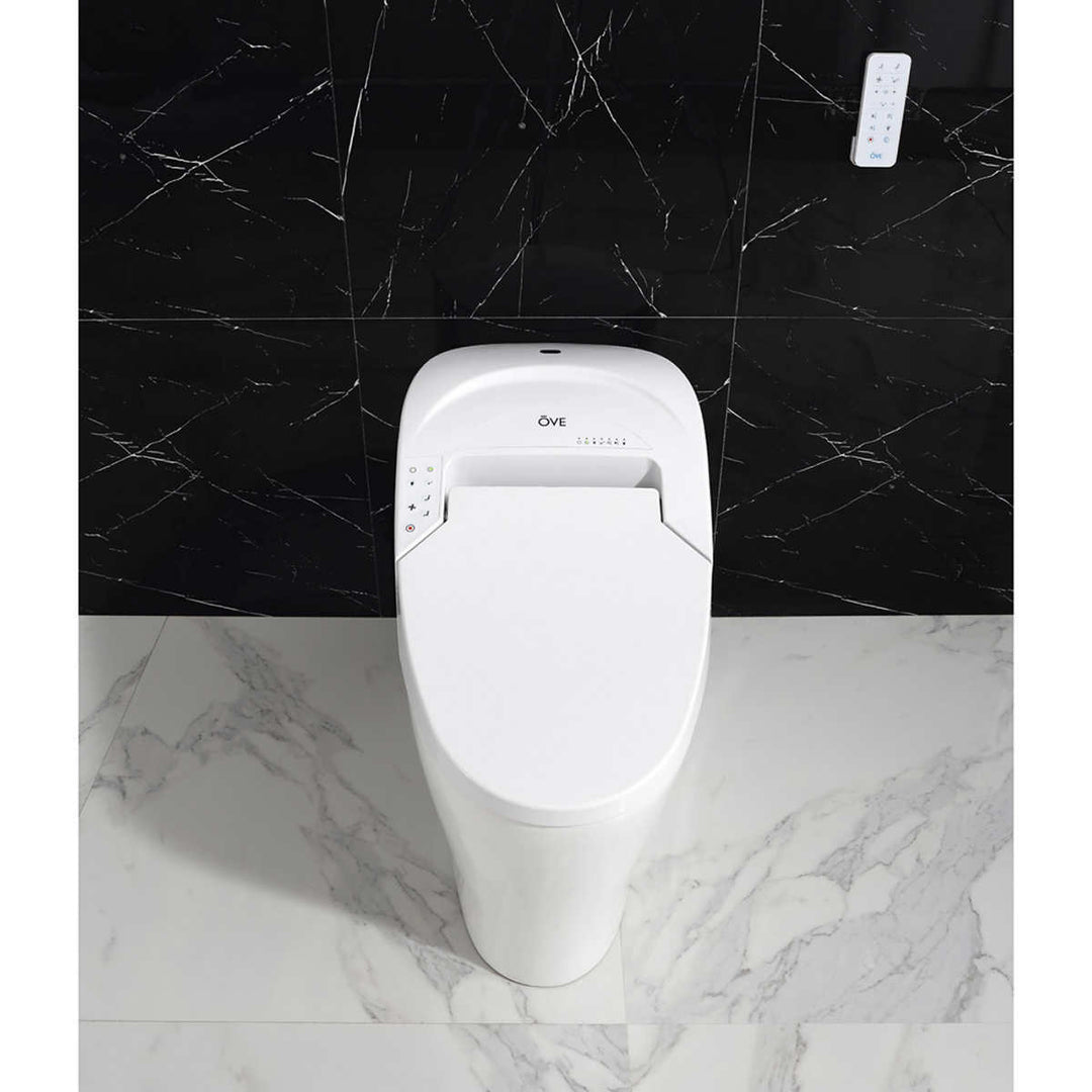 Toilette intelligente avec siège bidet Skye par Ove Decors, céramique,  blanc, 1,28 gal.